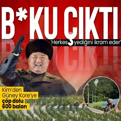 Kim Jong Un’dan Güney Kore’ye çöp dolu 600 balon! Dışkıdan sonra sıra sigara izmaritleri, kağıt ve plastik atıklarda