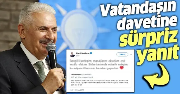 Binali Yıldırım'dan iftar davetine yanıt