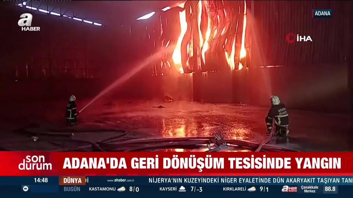 Adana'da geri dönüşüm tesisinde yangın!