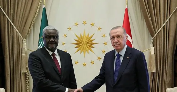 Başkan Erdoğan Afrika Birliği Komisyonu Başkanı Moussa Faki Mahamat’ı kabul etti