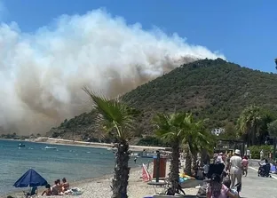 Altınoluk’ta ayrı ayrı noktalarda çıkan orman yangını kamerada! Alevler büyüyor