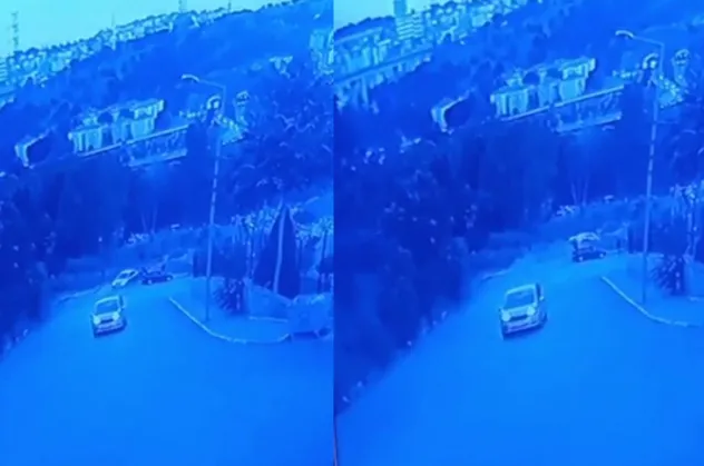 Vitesi karıştırdı, otomobil toprak alana uçtu