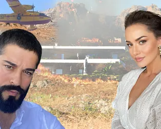 Burak Özçivit ile Fahriye Evcen uçaktan iner inmez gelen telefonla şoke oldu! Gümüşlük yangını ünlü çiftin Bodrumdaki villasına dayandı