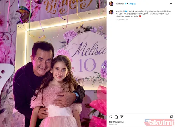 Acun Ilıcalı ile Şeyma Subaşı'nın kızı Melisa Ilıcalı 10 yaşında "Ablaların gibi babanı hiç üzmedin" Anne babadan ayrı parti - 9