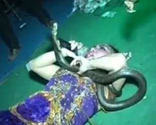 Sahnede yılan sokan popçu öldü