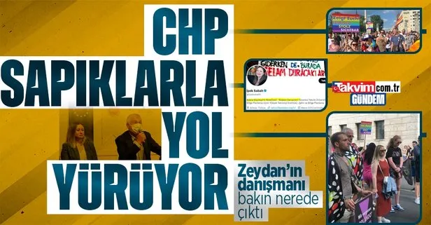 CHP yine LGBT terörüyle kol kola! Zeydan Karalar'ın danışmanı İpek Sabah skandal gösteriye katıldı...