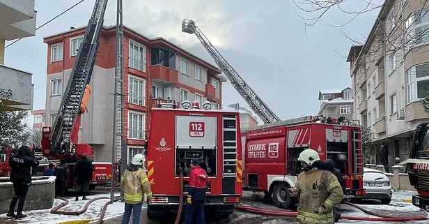 Pendik’te 5 katlı binanın çatısında yangın