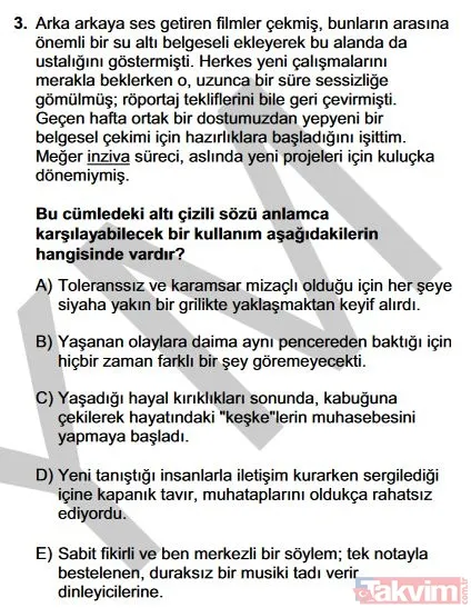 2019 YKS TYT soruları ve cevapları burada! Türkçe, Sosyal Bilimler, Matematik, Fen Bilimleri cevap anahtarı - 5