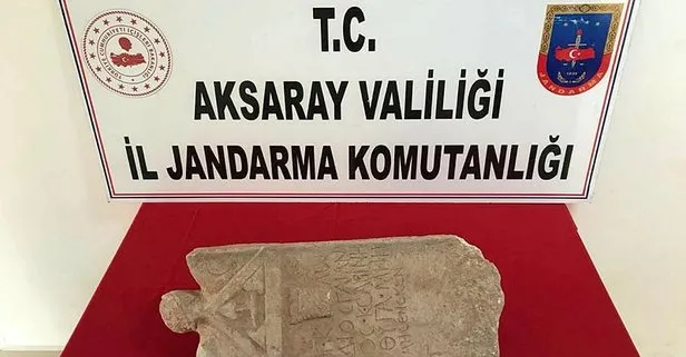Aksaray’da tarihi eser niteliğindeki mezar taşını satmaya çalışan şahıs yakalandı
