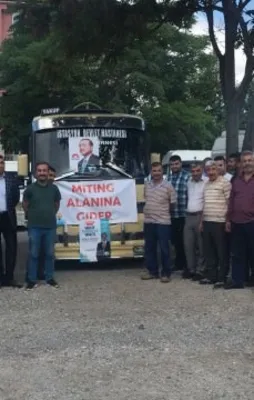 Erdoğan’ın mitingine minibüsçülerden destek!