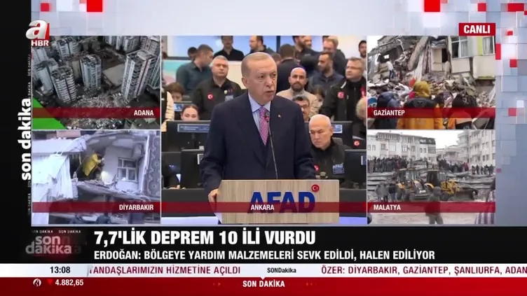 Depremde ölü sayısı kaça yükseldi? Başkan Erdoğan'dan son dakika ÖLÜ YARALI açıklaması! 7,7'lik Deprem bilançosu...