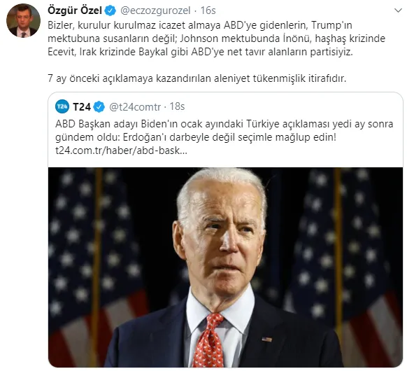 Türkiye Joe Biden'ın haddini alan sözleri için ayağa kalkarken muhalefet yine düşmanlık peşinde!-3