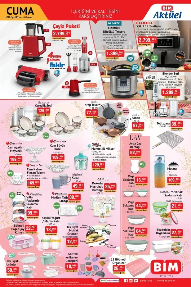 1694149666965.jpg 4 parça 3 bin TL'den az fiyata satılıyor! Çeyiz paketi almak isteyen BİM'e koşsun! Pike takımı 359 TL, hurç 18 TL, ütü 735 TL, tencere...-4