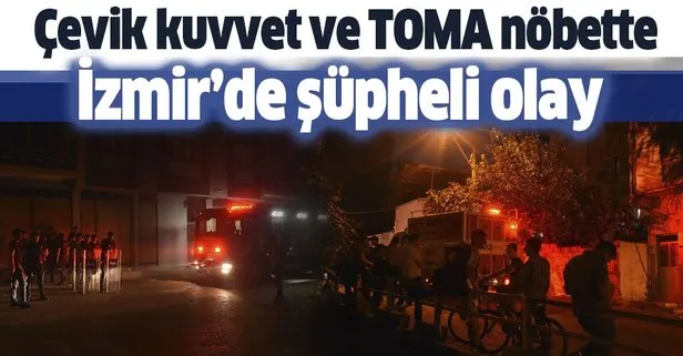 İzmir’de cinayet zanlılarının evinde şüpheli yangın! Çevik kuvvet ve TOMA nöbette