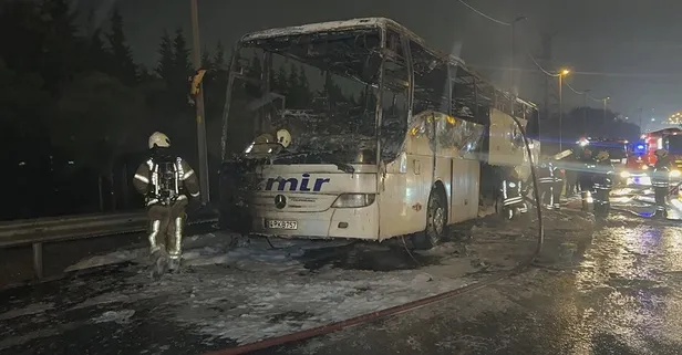 Esenler’de yolcu otobüsü alevlere teslim oldu
