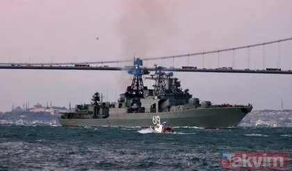 Karadeniz’de soğuk savaş! Rus savaş gemisi İstanbul Boğazı’ndan geçti