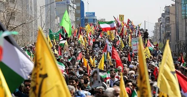 İran’da Dünya Kudüs Günü Yürüyüşü! Soykırımcı İsrail panikledi: 28 Büyükelçilik kapatıldı! Gözler Tahran’da
