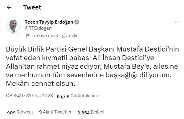 BBP Genel Başkanı Mustafa Destici’nin acı günü! Babası Ali İhsan Destici yaşamını yitirdi: Başkan Erdoğan'dan taziye mesajı-2