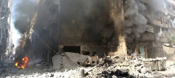 Şam şeytanı Esad yerleşim yerine saldırdı
