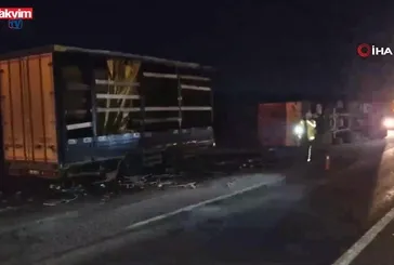 Mandalinalar trafiği kapattı