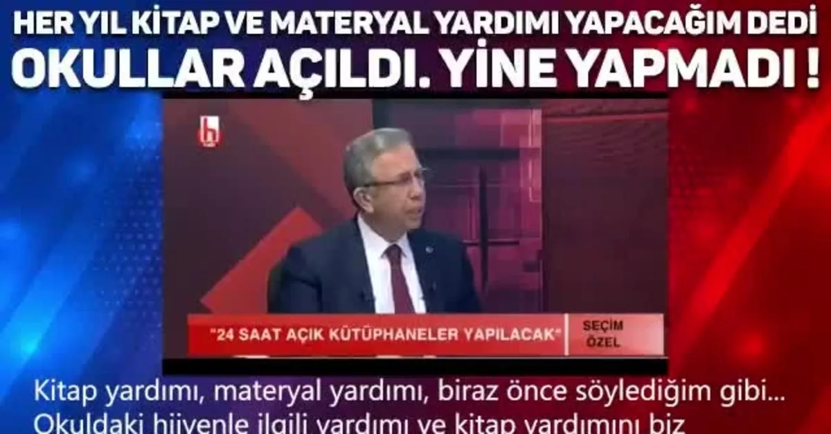 Chp Li Mansur Yavas Ogrencilere Verdigi Sozunu Tutmadi Ne Kitap Var Ne Materyal Takvim