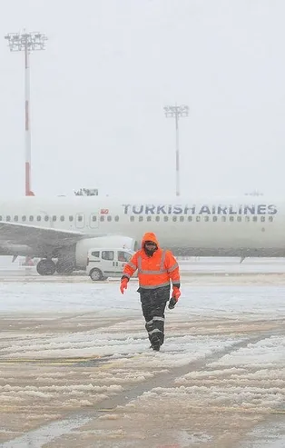 Kar yağdı THY sefer iptalleri geldi!  İstanbul Havalimanı'ndan 162 Sabiha Gökçen Havalimanı'ndan 18 sefer iptal