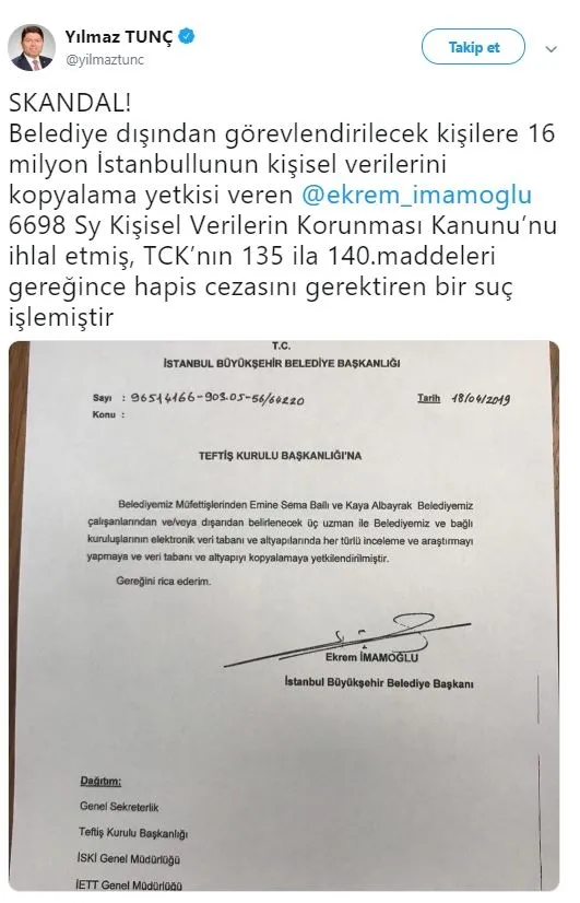 Ekrem İmamoğlu'nun skandal talimatına AK Parti'den sert tepki: Hapis cezası gerektiren suç işledi-1