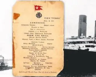 Titanik’in menüsü 88 bin dolara satıldı