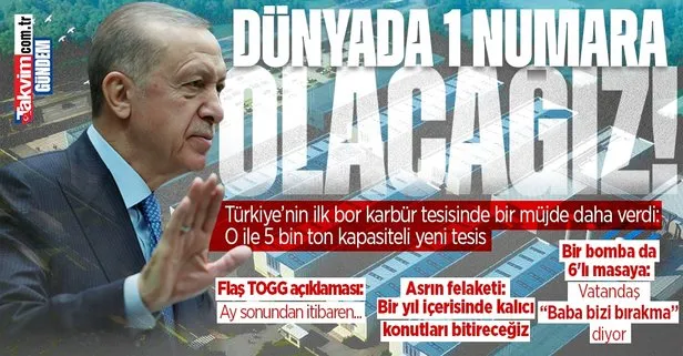 Başkan Erdoğan’dan Türkiye’nin ilk Bor Karbür Tesisi açılışında önemli açıklamalar