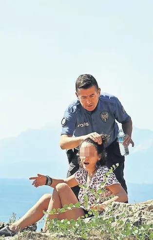 Antalya'da falezlere çıkan kadın polislere zor anlar yaşattı: Ne kadar karizmatikler