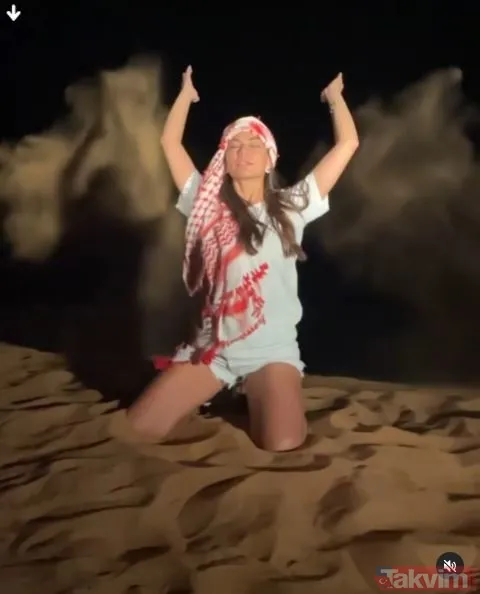 Demet Özdemir çölde şov yaptı! Mini şortuyla objektif karşısına geçti yayınladığı video sosyal medyaya damga vurdu - 5