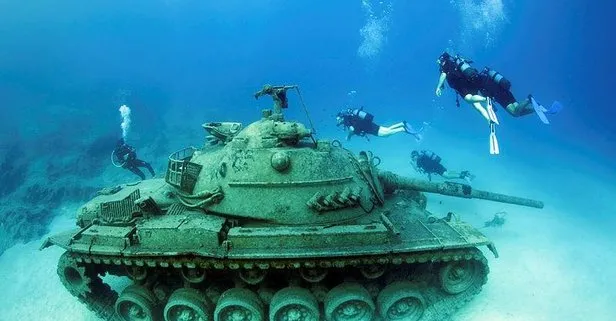 Akdeniz’in derinliklerindeki tank ilgi görüyor