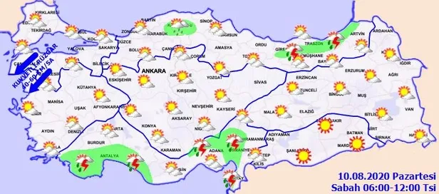 HAVA DURUMU | Meteorolojiden o illere kuvvetli sağanak uyarısı | 10 Ağustos 2020 hava nasıl olacak?-5