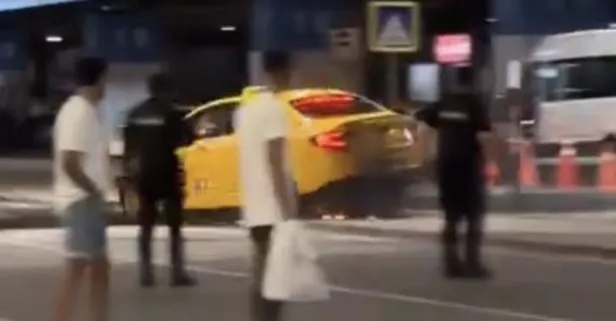 Alkollü taksici ortalığı birbirine kattı: Sabiha Gökçen Havalimanı'nda şok görüntüler