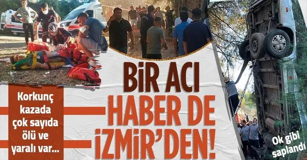 İzmir’de feci kaza! Servis minibüsü şarampole devrildi: 8 ölü