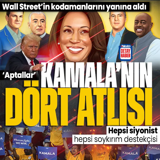 Kamala Harris’in dört adamı! Wall Street’in en büyük isimlerini yanına aldı: Hepsi siyonist hepsi İsrail destekçisi! Trumptan aptallar çıkışı