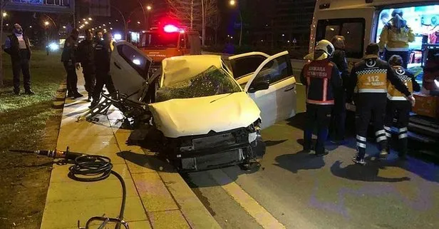 Ankara’da feci kaza: 2 yaralı