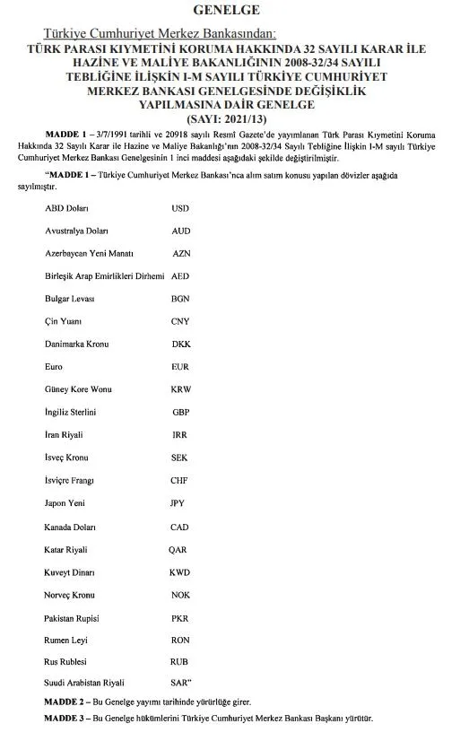 Son dakika: Resmi Gazete'de yayımlandı! Merkez Bankası genelgesinde değişiklik-1