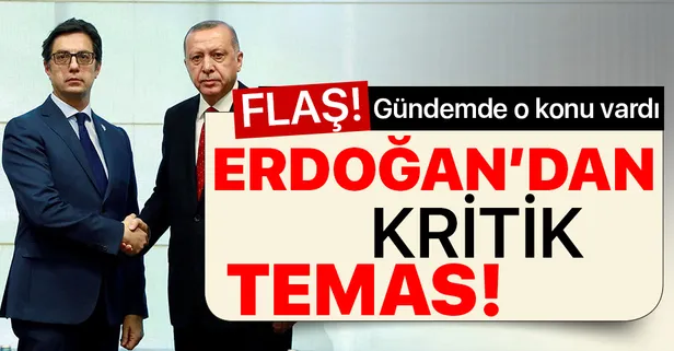Son dakika: Başkan Erdoğan Kuzey Makedonya Cumhurbaşkanı Stevo Pendarovski ile görüştü