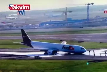 İstanbul Havalimanı'nda uçak gövdesi üstü indi! O anlar saniye saniye kamerada