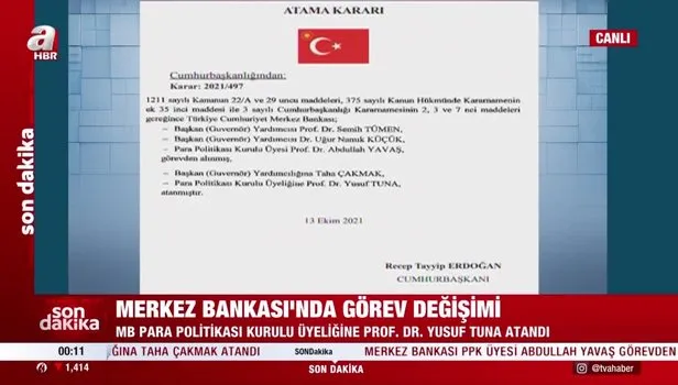 Son dakika: Merkez Bankası’nda görev değişimi! İşte yeni isimler…