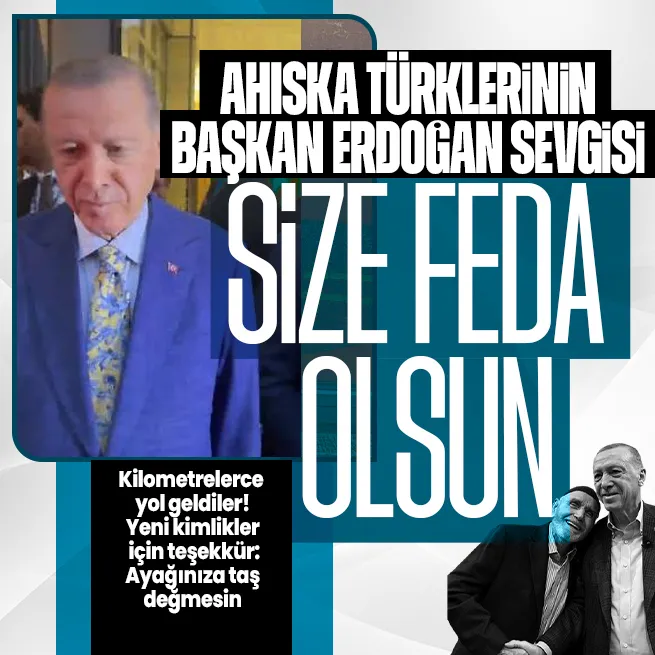 Ahıska Türklerinden sevgi seli! Başkan Erdoğanı görmek için Philadelphiadan geldiler: Ayağınıza taş değmesin
