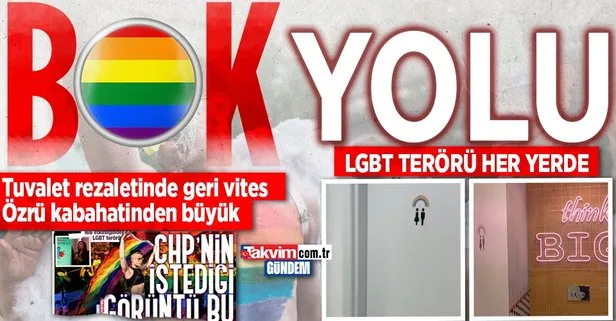 LGBT terörü her yerde! Şişli’deki AVM’de gökkuşağı tuvaleti açıldı: Sözde özür metninde rezalet ifadeler