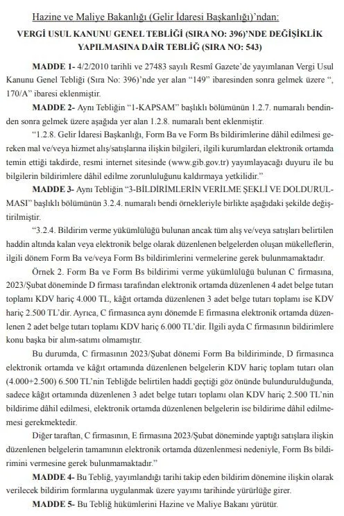 Bakan Nebati'den flaş Ba-Bs formu açıklaması! Resmi Gazete'de yayımlandı: "1,5 milyonu artık bu formları vermeyecek"-2