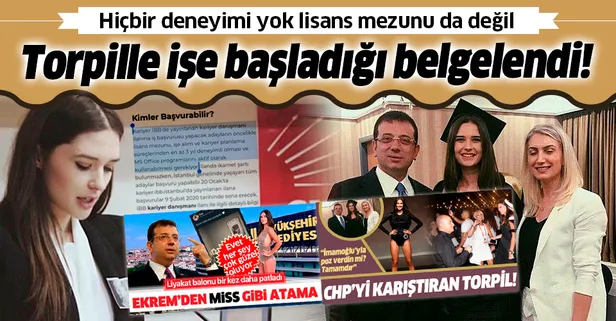 CHP'li İBB'nin kariyer danışmanı olarak işe aldığı Özge Türkyılmaz'ın torpille işe başladığı ortaya çıktı