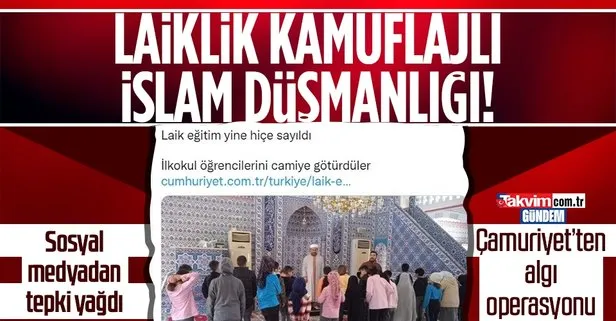 Cumhuriyet gazetesinin İslam düşmanlığına sosyal medyadan tepki! Çocukların camiye götürülmesinden rahatsız oldu