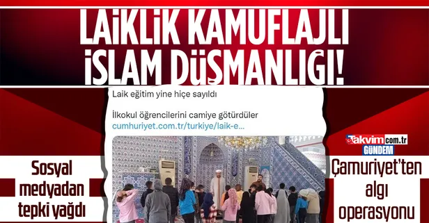 Cumhuriyet gazetesinin İslam düşmanlığına sosyal medyadan tepki! Çocukların camiye götürülmesinden rahatsız oldu