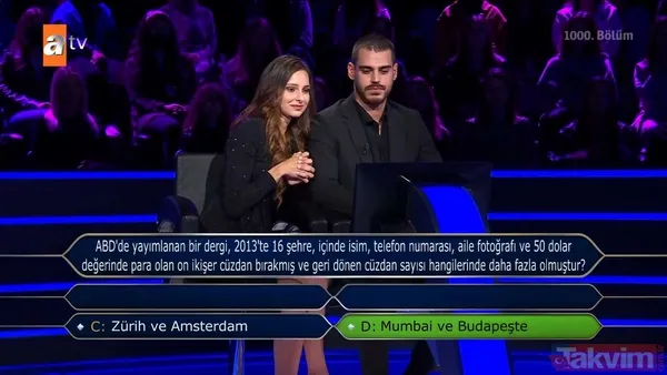 Kim Milyoner Olmak İster'de Kenan İmirzalıoğlu'ndan Yusuf Çim ve Feyza Sevil Güngör'ü pes ettiren 200 bin TL'lik 'TDK' sorusu - 47