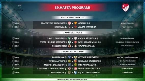 SON DAKİKA: Süper Lig'de 35, 36, 37, 38 ve 39. haftanın maç programı açıklandı!-6