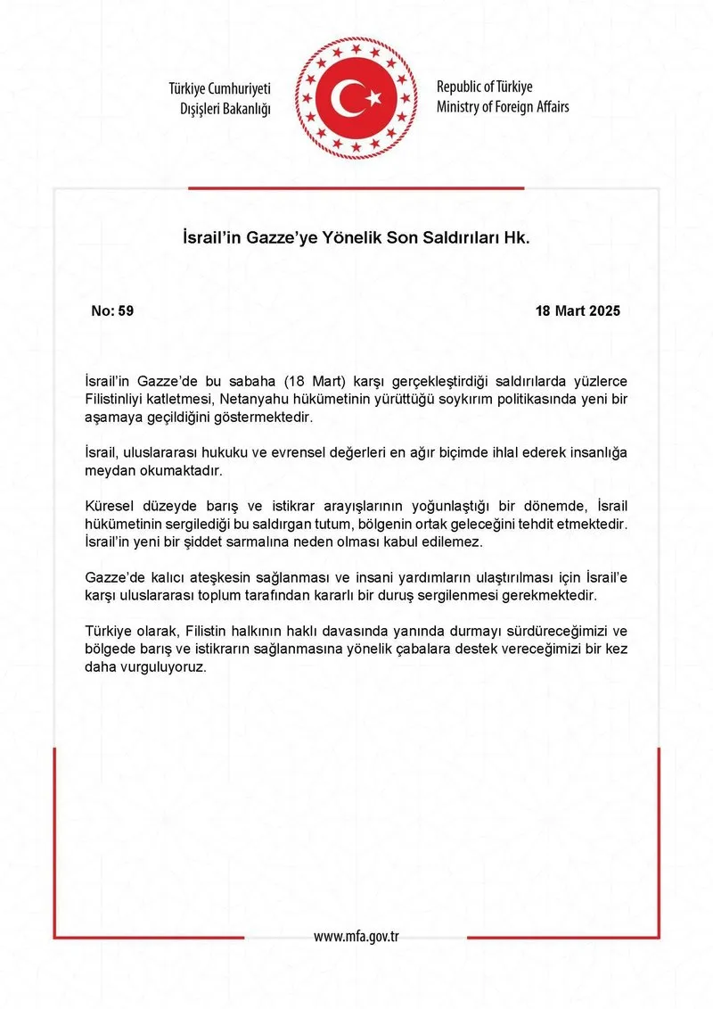 disisleri-bakanligindan-israile-gazze-tepkisi-insanliga-meydan-okuyorlar-1742290364401.jpeg Dışişleri Bakanlığının açıklaması